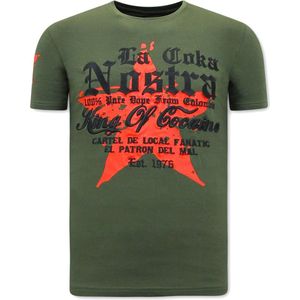 Heren T-shirt King of Cocaines - La Coka Nostra - Groen