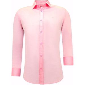 Tony Backer - 3071NW - Satijn Hemd - Roze - Slim Fit