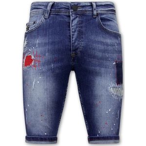 Exclusieve Korte Spijkerbroek Heren Stretch - 1041 - Blauw