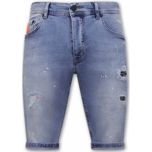 Heren Denim Korte Jeans Slim fit - 1048 - Blauw