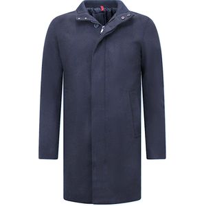 Enos - Korte Heren Winterjas - Gewatteerd - Blauw - Model 7015