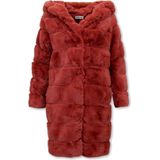 Gentile Bellini - Faux Fur Jas - Bordeaux - Dames - Met Capuchon