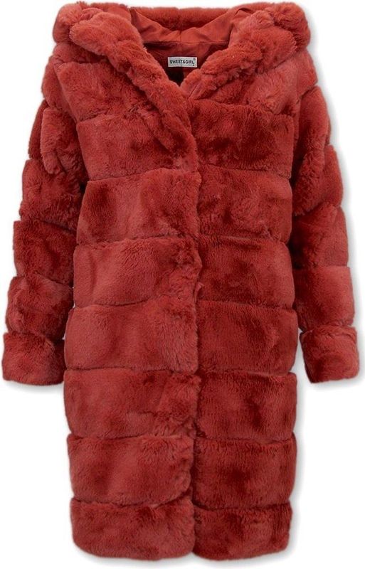 Gentile Bellini - Faux Fur Jas - Bordeaux - Dames - Met Capuchon