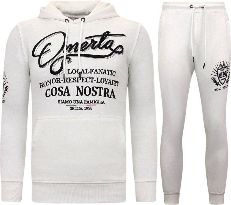 Local Fanatic - Narcos University - Joggingspak - Wit - 84% Katoen, 16% Polyester