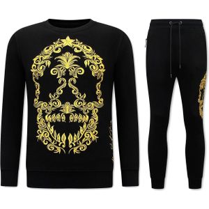 LF Amsterdam - Joggingpak - Skull Embroidery - Zwart - Katoen/Polyester
