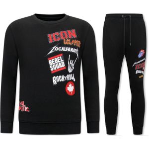 Local Fanatic - ICON Rocks - Joggingpak - Zwart - 84% Katoen en 16% Polyester