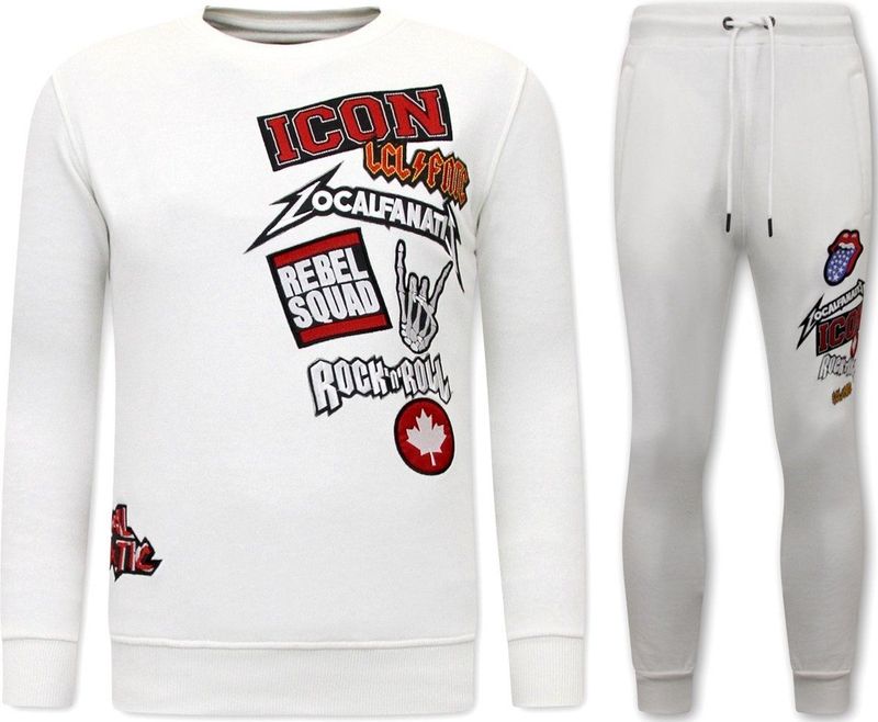 ICON - Rocks - Joggingpak - Wit - Katoen