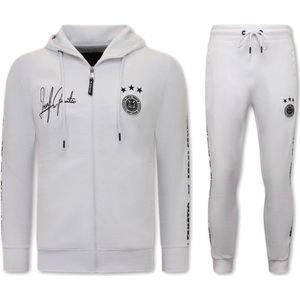 LF Amsterdam - Hooded Ribbon - Trainingspak - Wit / Zwart - 84% Katoen / 16% Polyester