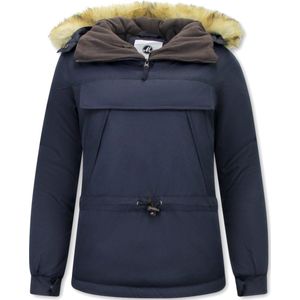 Anorak Winterjas Dames met Capuchon - Blauw
