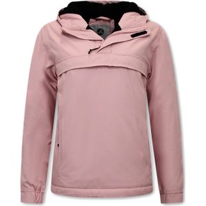 Dames - Anorak Jas - Roze - Materiaal: Waterafstotend