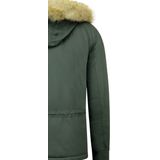 Heren Jas Over je Hoofd Anorak WinterJas - Groen