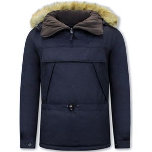 Anorak Jas Over je Hoofd - Blauw