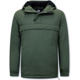 Heren Anorak Winterjas met Bontkraag - Groen