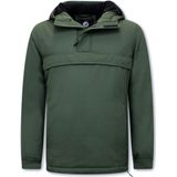 Heren Anorak Winterjas met Bontkraag - Groen