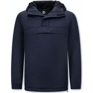 Anorak Jas Over je Hoofd - Blauw