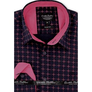 Gentile Bellini - Slim Fit Overhemden - Navy - Lange Mouwen - Katoen