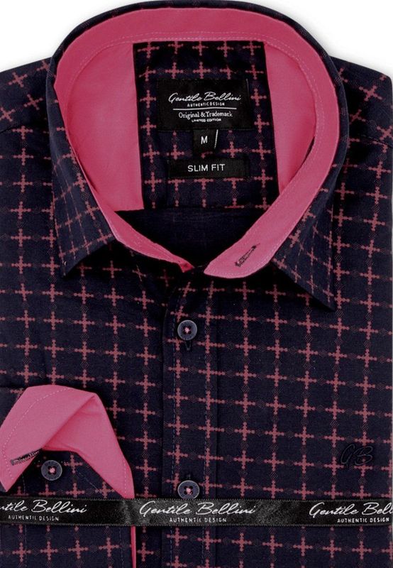 Gentile Bellini - Slim Fit Overhemd - Navy - Business Overhemden Heren