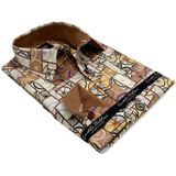 Gentile Bellini - Overhemd - Vogel Veer Print - Wit - Slim Fit - Strijkvrij