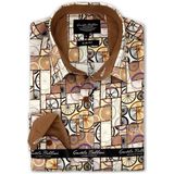 Gentile Bellini - Overhemd - Vogel Veer Print - Wit - Slim Fit - Strijkvrij