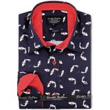 Gentile Bellini - Overhemd - Blauw - 97% Katoen - Slim Fit - Lange Mouwen