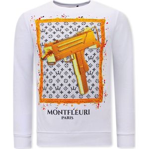 Tony Backer Sweater met print uzi does it