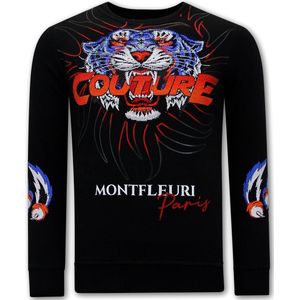 Heren Sweater met Print - Tiger Couture - 3717 - Zwart