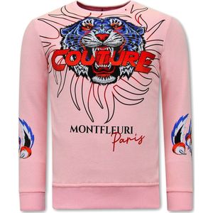 Heren Sweater met Print - Tiger Couture - 3717 - Roze