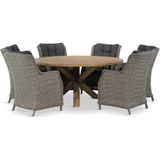 Garden Collections Buckingham/Sand City rond 160 cm dining tuinset 7-delig