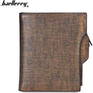 Baellerry Bifold Portemonnee - Heren Portefeuille - PU Leer - Billfold - Goudbruin