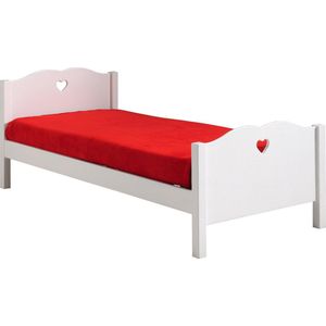 1-Persoonsbed Fenna Wit - MDF hout - Hoogte 80 cm