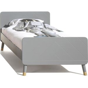 Tienerbed Eline Grijs - MDF hout - Hoogte 73 cm