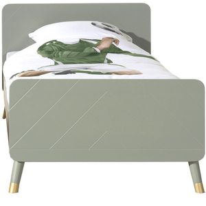 Tienerbed Eline Groen - MDF Grenenhout - Hoogte 73 cm