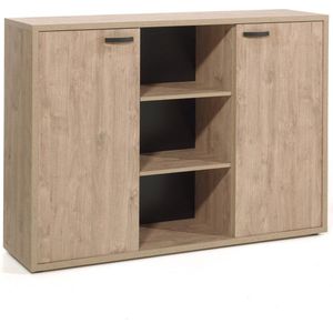 Dressoir Edison Eiken - Breedte 160 cm - Hoogte 112 cm - Diepte 40 cm - Met planken - Met openslaande deuren