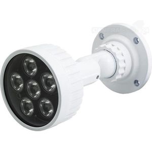 Infrarood Illuminator - Vergroot Nachtzicht Beveiligingscamera Tot 100 meter - 6 LEDs - 45 Graden Kijkhoek - Aluminium Behuizing - IR Lamp