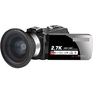 Videocamera 2.7K videocamera camcorder 3 0mp Digitale Vlogging Camera 3.0Inch Flip Screen Recorder Camcorder met Microfoon (Size : Standard, Color : Verde)