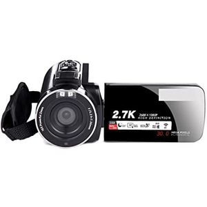 Videocamera 2.7K videocamera camcorder 3 0mp Digitale Vlogging Camera 3.0Inch Flip Screen Recorder Camcorder met Microfoon (Size : Standard, Color : Nero)
