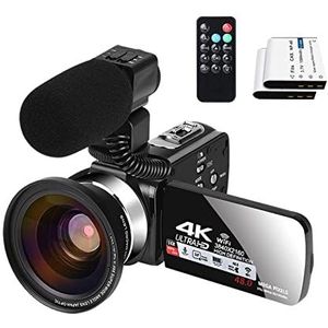 Videocamera Videocamera met microfoon opnamecamera for VLOGGING 4K webcam 3 0 fps 16x Digitale zoomrecorder met microfoon, Remote Video Camera's touchscreen