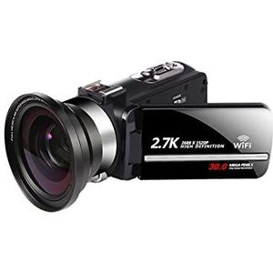 Videocamera Digital Video Camera Camcorder 2.7K Camcorder For Vlogging 3 0MP 16X Digital Zoom 3.0Inch Wifi Function Video Cameras With Audio/video (Size : 32G SD Card, Color : DV02-Lens)