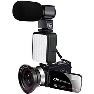 Videocamera Digitale videocamcorder 3 0MP Digitale vloggencamera met microfoon touchscreen 16 x Digital Zoom Video Recorder Camera for video -opname (Size : Standard, Color : DV03-Mic-Lens-Light)