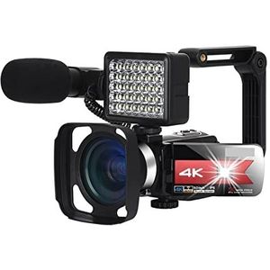 Videocamera Video Camcorder 4K WiFi Vlogging Camera Night Vision 5 6MP Schoonheidslicht touchscreen vlogging for webcamcamera (Size : 64GB SD Card, Color : K1 Red Camera Kit)