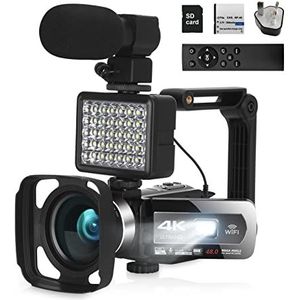 Videocamera 4K Video Camera Auto Focus 4 8MP for wifi touchscreen video -camera camcorder met microfoon digitale vlogging camcorder met afstandsbediening (Size : No SD Card, Color : AF6 kit)