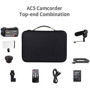 Videocamera Camcorder 1080p Video Camera Vlog Video Camera 4K for live streaming, AC5 12x Optische zoom digitale vlogging camera professional