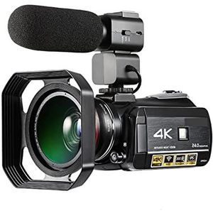 Videocamera Videocameracamcorder 4k, ac3 ir Nachtzicht Wifi Digitale Vlogging Camera Professional, Tuber Vlogging Camcorders Full HD (Color : Bundle A)