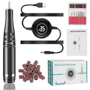 Elektrische nagelboor, Nail Boor Machine 35000Rpm Elektrische Manicure Machine Pedicure Manicure Boor Set Frezen Set Nagelvijl Apparatuur Gereedschap Gemakkelijk te gebruiken, voor acryl- en gellak (