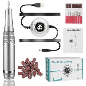 Elektrische nagelboor, Nail Boor Machine 35000Rpm Elektrische Manicure Machine Pedicure Manicure Boor Set Frezen Set Nagelvijl Apparatuur Gereedschap Gemakkelijk te gebruiken, voor acryl- en gellak (