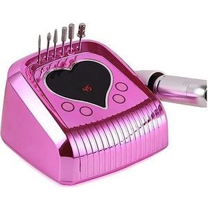Elektrische nagelboor, 45000 rpm elektrische nagelboormachine for manicure, nagelvijl, nagelmaster, nagellakremover, nagelboorfrees Gemakkelijk te gebruiken, voor acryl- en gellak (Color : Rose red,