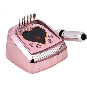 Elektrische nagelboor, 45000 rpm elektrische nagelboormachine for manicure, nagelvijl, nagelmaster, nagellakremover, nagelboorfrees Gemakkelijk te gebruiken, voor acryl- en gellak (Color : Pink, Siz