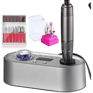 Elektrische nagelboor, 40000 RPM nagelboormachine, elektrische nagelvijl met LCD-snelheidsdisplay, manicure en pedicure Efile Drill for acrylnagels Gemakkelijk te gebruiken, voor acryl- en gellak (Co