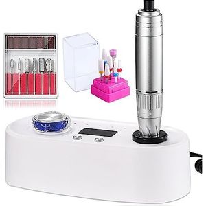 Elektrische nagelboor, 40000 RPM nagelboormachine, elektrische nagelvijl met LCD-snelheidsdisplay, manicure en pedicure Efile Drill for acrylnagels Gemakkelijk te gebruiken, voor acryl- en gellak (Co