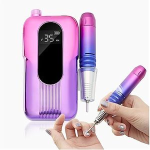 Elektrische nagelboor, Nagelboormachine, 35000 RPM draadloze elektrische nagellakremover, mini-nagelvijlboormachine met LED-display Gebruik for thuis en in de salon Gemakkelijk te gebruiken, voor acry